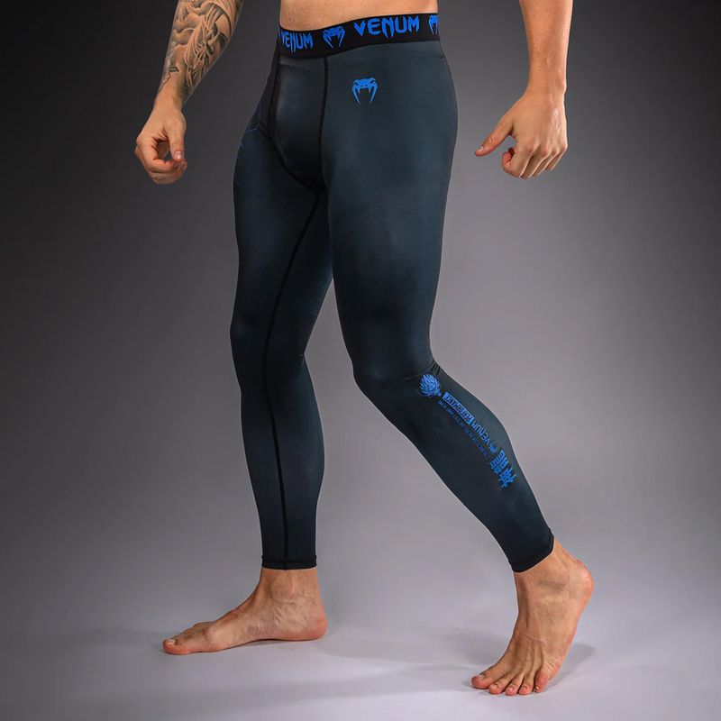 Легінси для тренувань чоловічі Venum Thunder Dragon Spats Black/Royal Blue 5