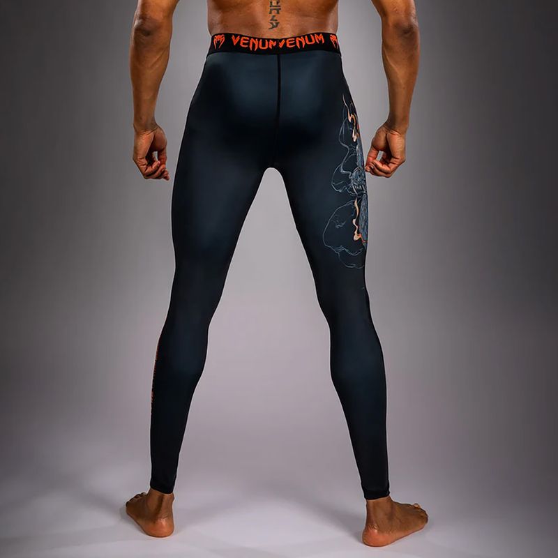 Легінси для тренувань чоловічі Venum Thunder Dragon Spats Black/Grey/Copper 2