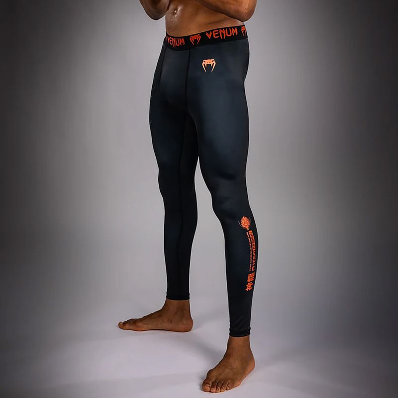 Легінси для тренувань чоловічі Venum Thunder Dragon Spats Black/Grey/Copper 4