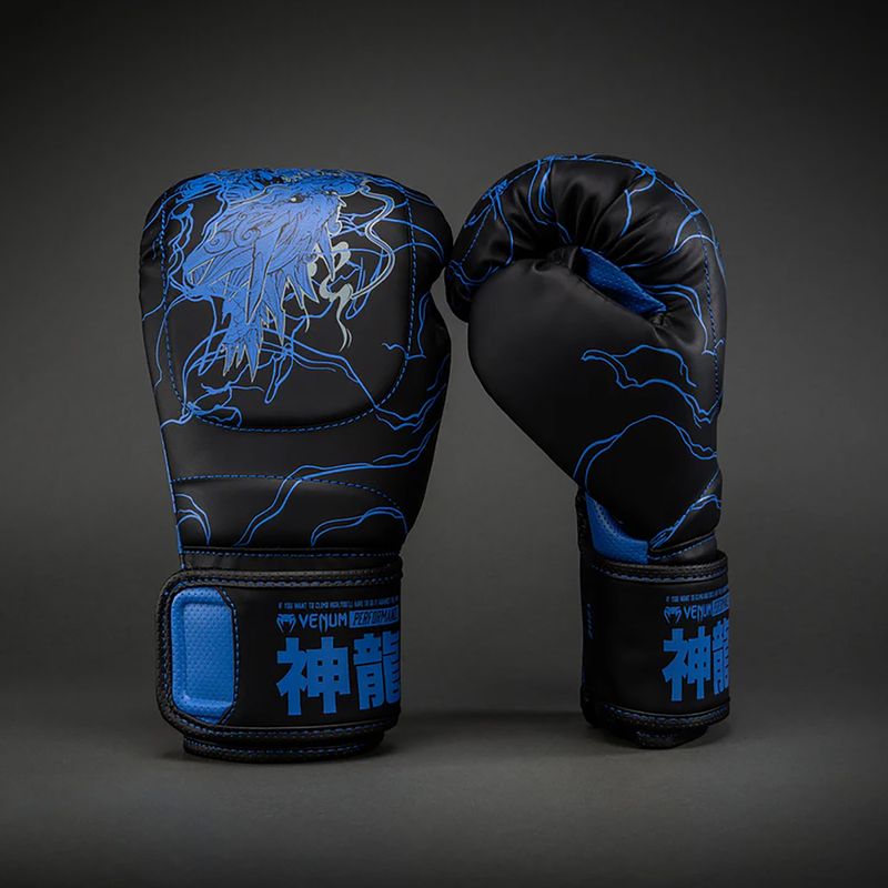 Рукавиці боксерські Venum Thunder Dragon Boxing black/royal blue 2