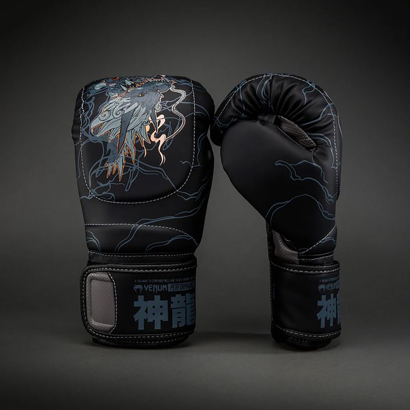 Рукавиці боксерські Venum Thunder Dragon Boxing black/grey/copper 2