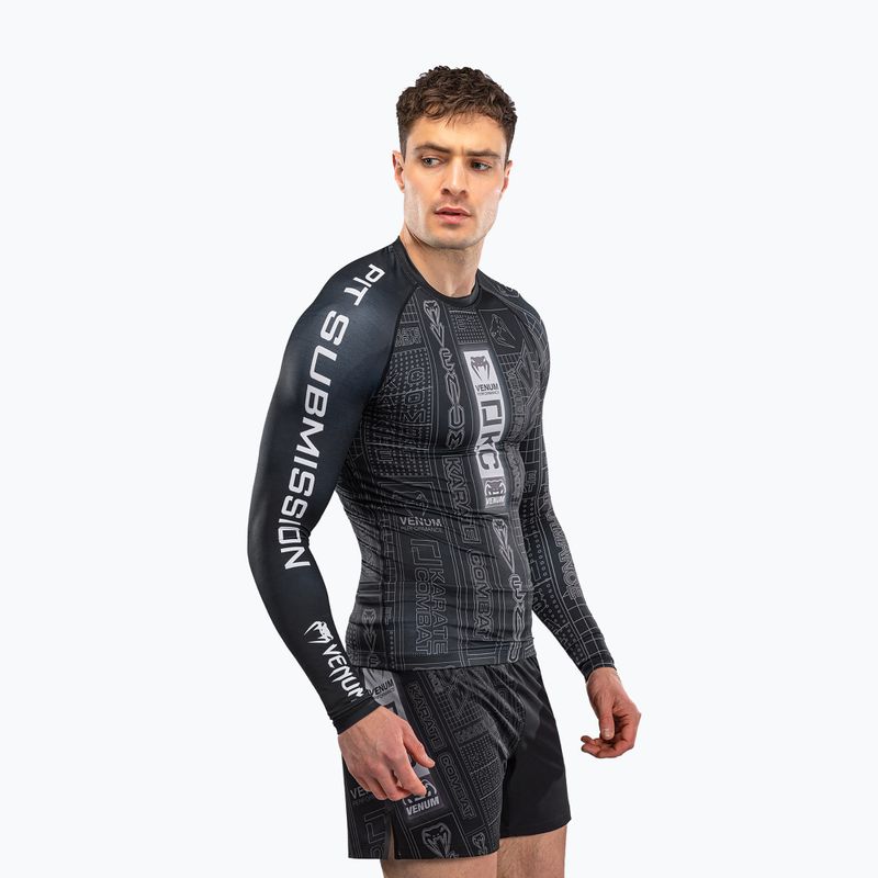 Чоловіча рашгард з довгим рукавом Venum Karate Combat black/grey 3
