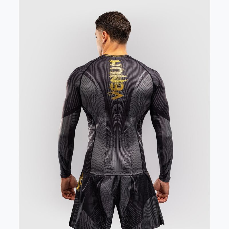 Рашгард чоловічий довгий рукав Venum Galactic 3.0 Rashguard LS black/gold 2