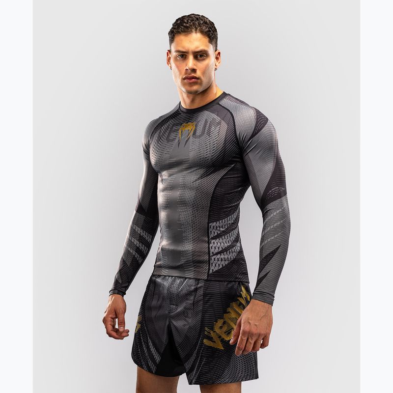 Рашгард чоловічий довгий рукав Venum Galactic 3.0 Rashguard LS black/gold 3
