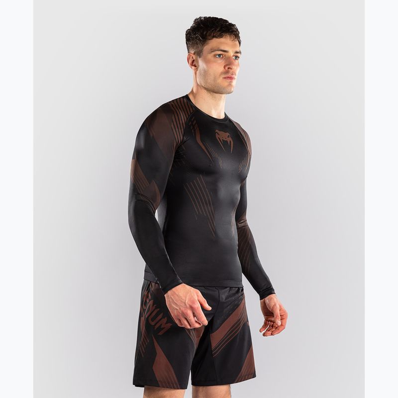 Рашгард чоловічий довгий рукав Venum No-Gi 6.0 Rashguard black/brown 5