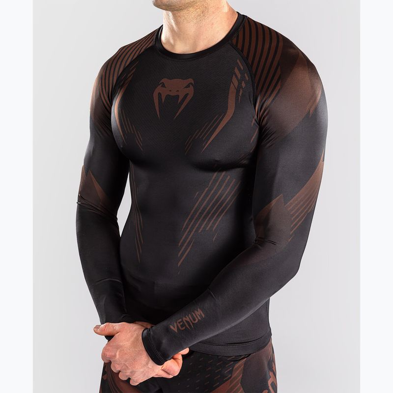Рашгард чоловічий довгий рукав Venum No-Gi 6.0 Rashguard black/brown 6