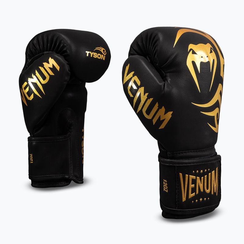 Рукавиці боксерські Venum Mike Tyson Replica Boxing black/gold 2
