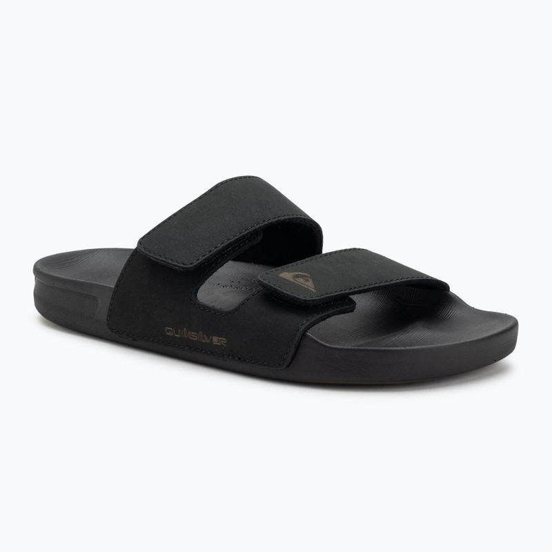 Шльопанці чоловічі Quiksilver Rivi Leather Double Adjust black 1
