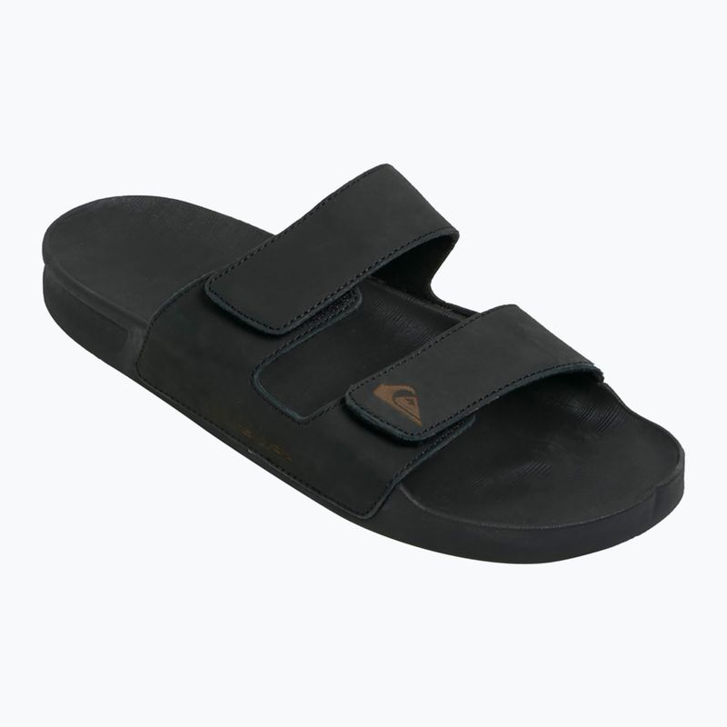 Шльопанці чоловічі Quiksilver Rivi Leather Double Adjust black 1