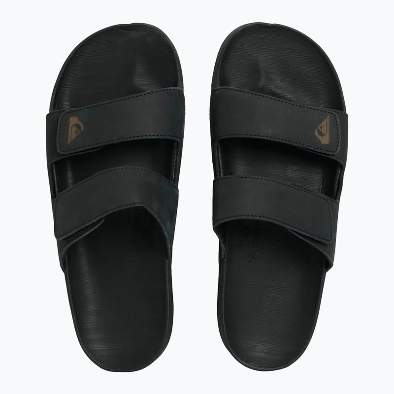 Шльопанці чоловічі Quiksilver Rivi Leather Double Adjust black 1 2