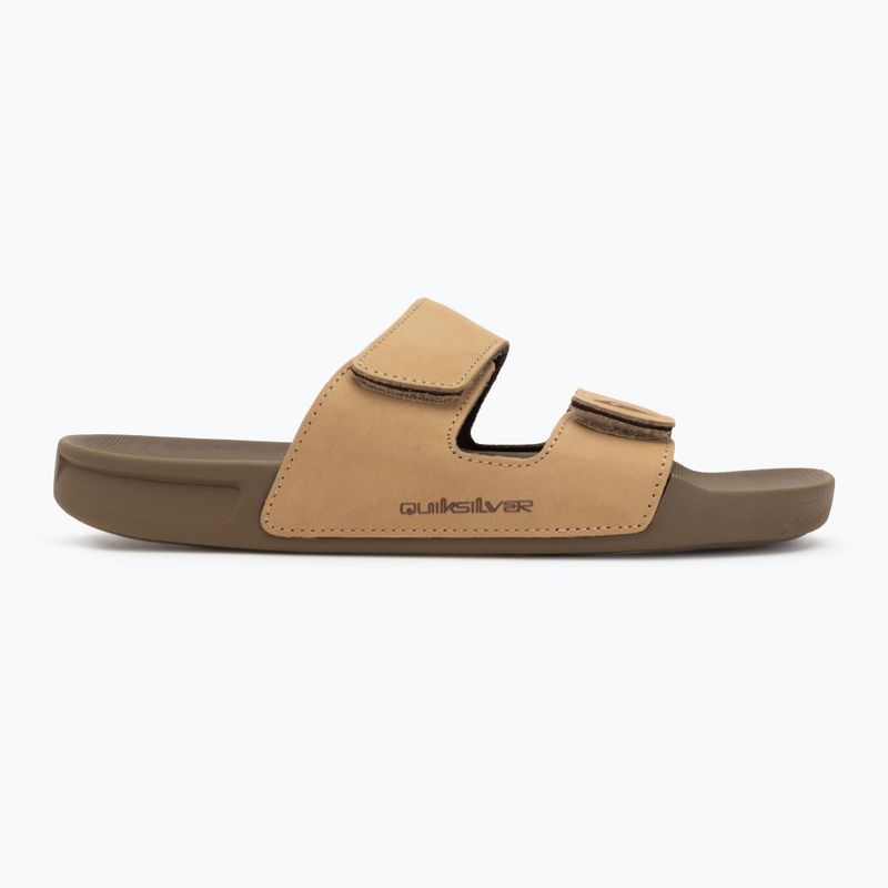 Шльопанці чоловічі Quiksilver Rivi Leather Double Adjust tan 1 2