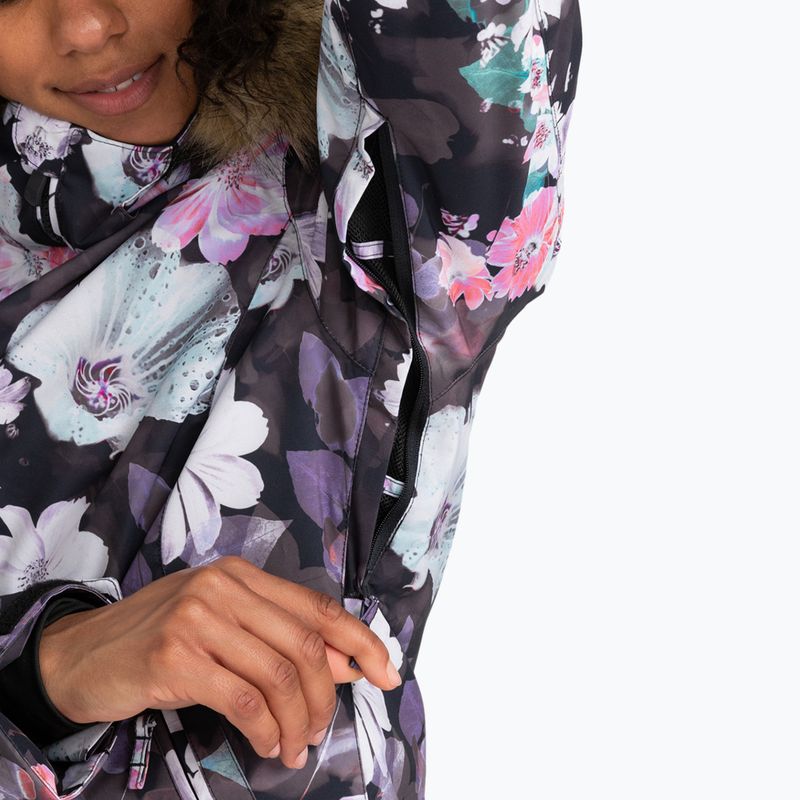 Жіноча сноубордична куртка ROXY Jet Ski true black blurred flower 5