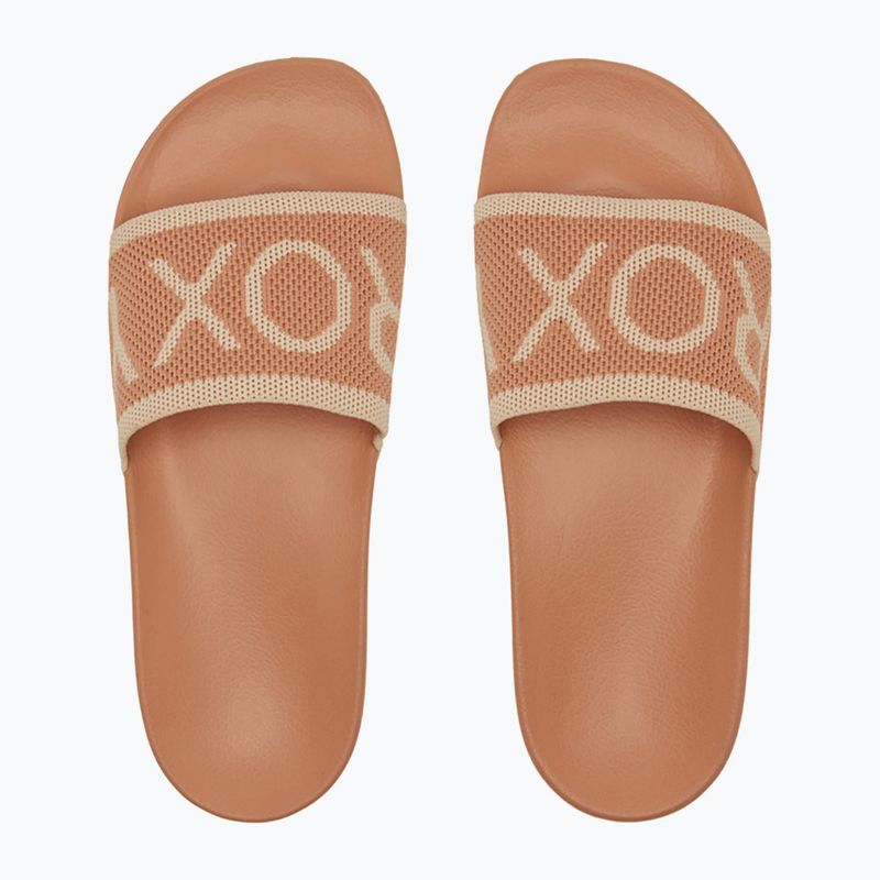 Шльопанці жіночі ROXY Slippy Knit wheat/turkish coffee 2