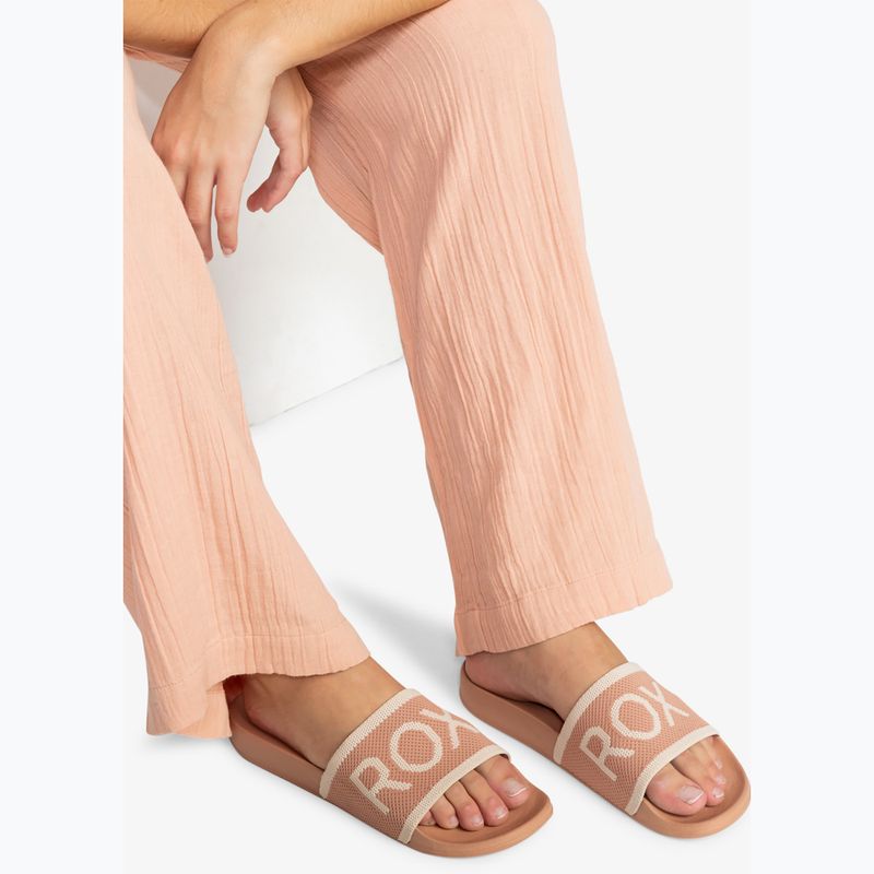 Шльопанці жіночі ROXY Slippy Knit wheat/turkish coffee 4