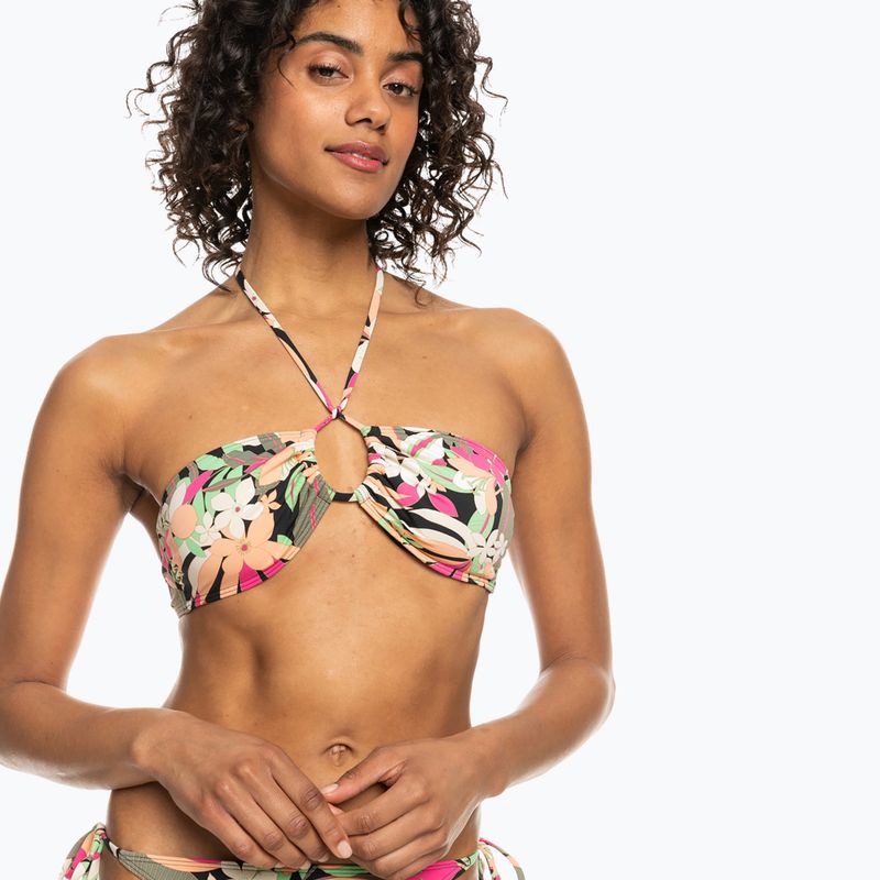 Купальник ROXY з принтом Beach Classics Halter top антрацитовий пальмова пісня с 2