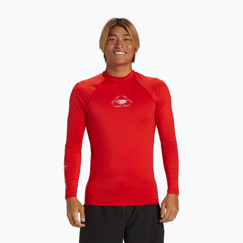 Чоловічий лонгслів для плавання Quiksilver Saturn UPF50 з високим ризиком червоного кольору