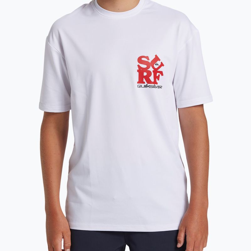 Дитяча футболка для плавання Quiksilver Everyday Surf Tee біло-чорна 5