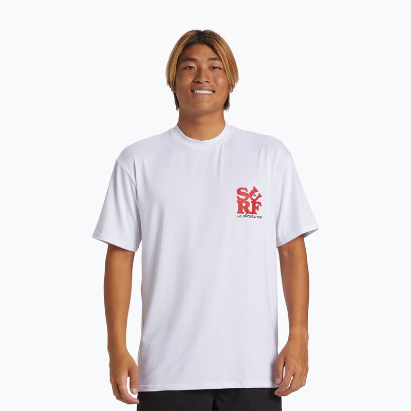 Чоловіча футболка для плавання Quiksilver Everyday Surf Tee біло-чорна
