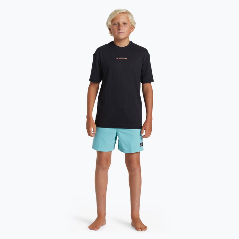 Дитяча футболка для плавання Quiksilver Everyday Surf Tee чорно-біла 2