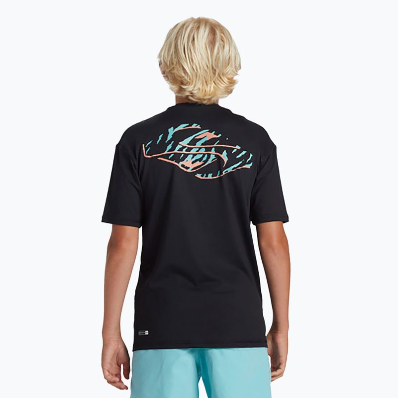 Дитяча футболка для плавання Quiksilver Everyday Surf Tee чорно-біла 3