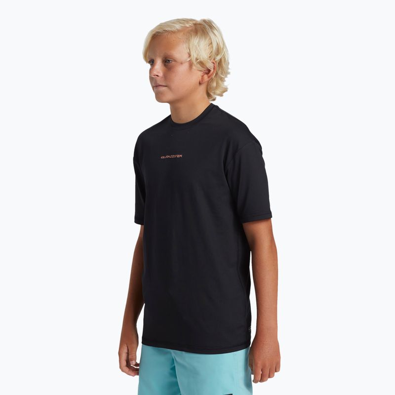 Дитяча футболка для плавання Quiksilver Everyday Surf Tee чорно-біла 4