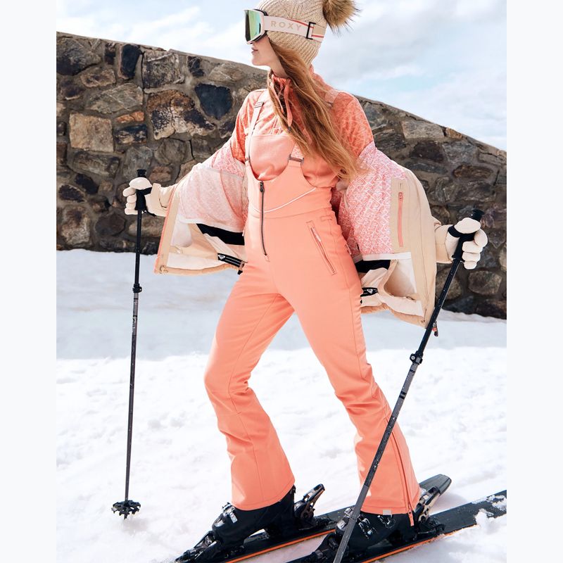 Штани сноубордичні жіночі ROXY Summit Bib peach pink 7