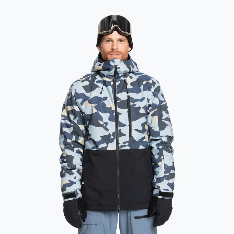 Куртка сноубордична чоловіча Quiksilver Mission Printed Block puzzle camo ice flow