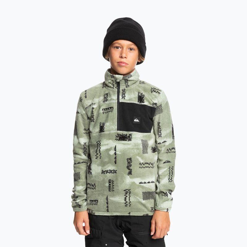 Кофта сноубордична дитяча Quiksilver Aker Half Zip Fleece shadow checks desert sage