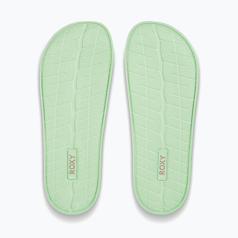 Шльопанці жіночі ROXY Slippy II green stripe 3