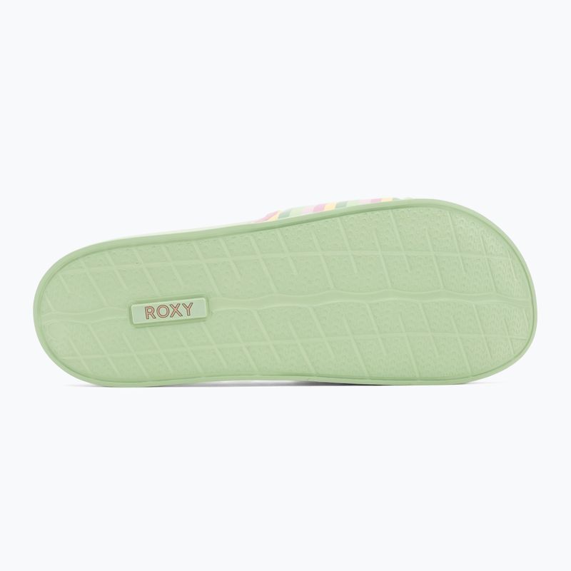Шльопанці жіночі ROXY Slippy II green stripe 4