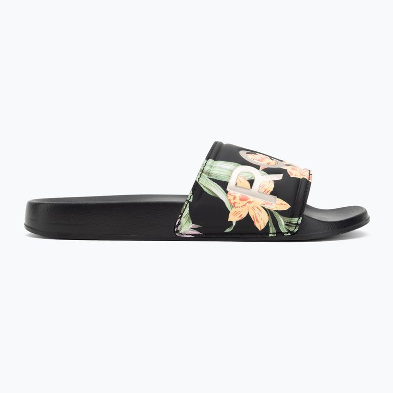 Шльопанці жіночі ROXY Slippy II black/green print 2