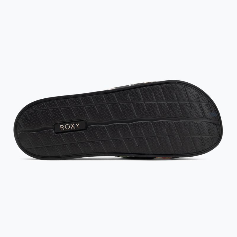Шльопанці жіночі ROXY Slippy II black/green print 4
