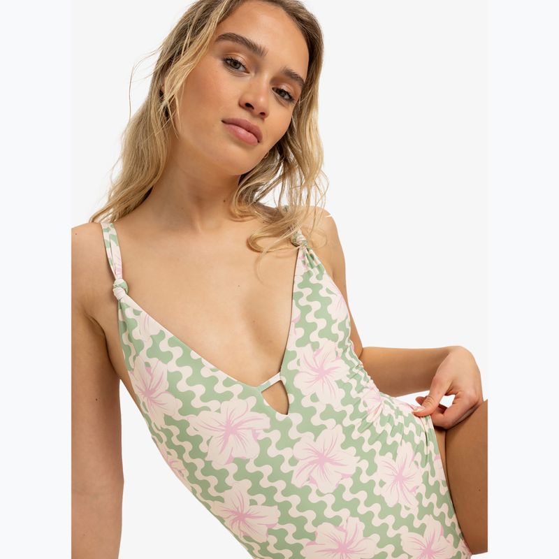 Купальник суцільний жіночий ROXY Hibiscus Daze basil party waves yw 5