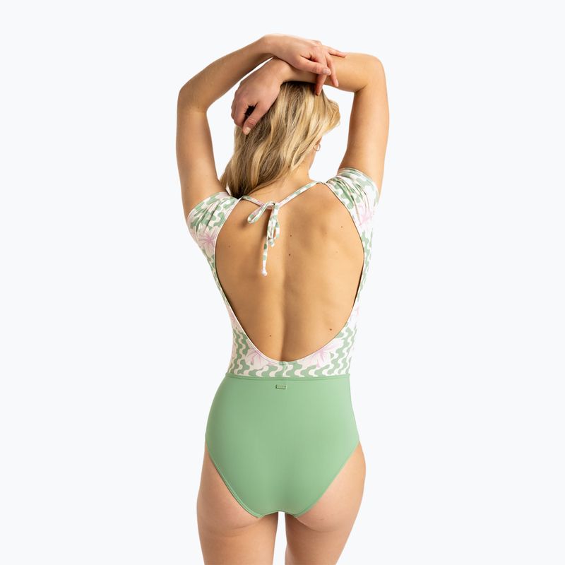 Купальник суцільний жіночий ROXY Hibiscus Daze basil party waves yw 3
