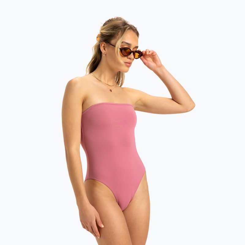 Купальник суцільний жіночий ROXY Solid Beach Classics Bandeau heather rose 2