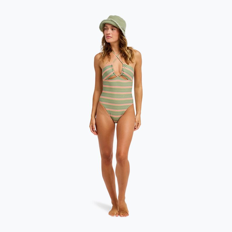 Купальник суцільний жіночий ROXY Dreamer HI oil green say it with stripes 2