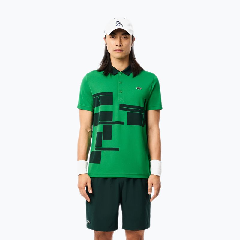 Тенісна сорочка-поло Lacoste DH2568 фторовий зелений/синопсис 3