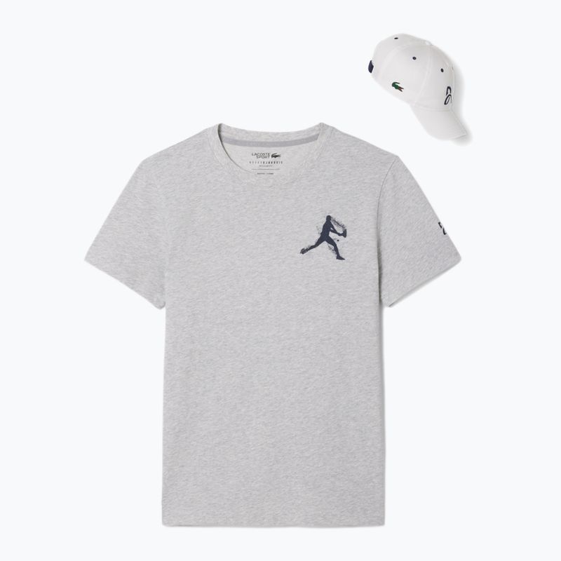 Чоловіча тенісна сорочка Lacoste TH1044 сріблястий фарфор / темно-синій