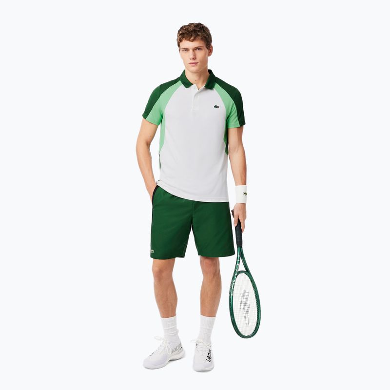 Чоловіча тенісна сорочка-поло Lacoste DH8963 біла/лімонно-зелена 2