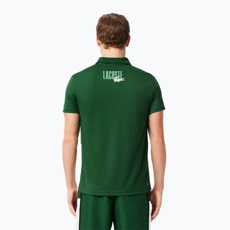 Чоловіча тенісна сорочка-поло Lacoste DH8963 біла/лімонно-зелена 3