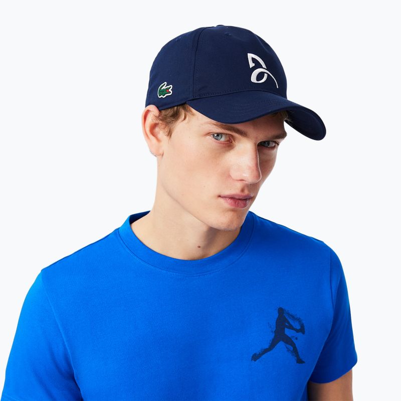 Чоловіча тенісна сорочка Lacoste TH1044 циганський білий / темно-синій 3