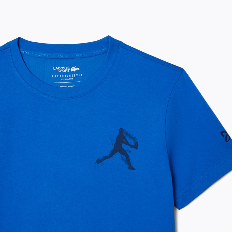 Чоловіча тенісна сорочка Lacoste TH1044 циганський білий / темно-синій 6