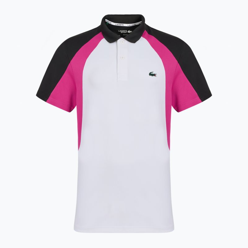 Чоловіча тенісна сорочка-поло Lacoste DH8963 біла/мальва чорна
