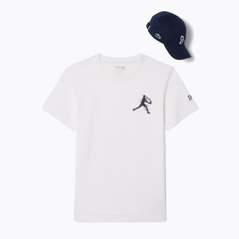 Чоловіча тенісна сорочка Lacoste TH1044 біла / темно-синя