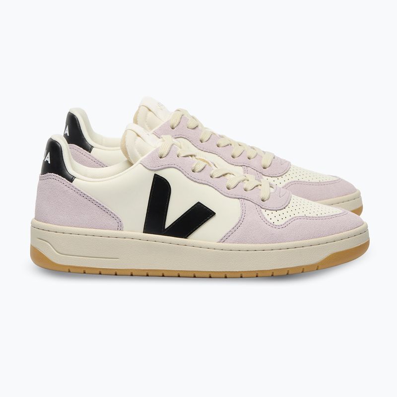Взуття жіноче VEJA V-10 Prime Leather pure/black/parme 2