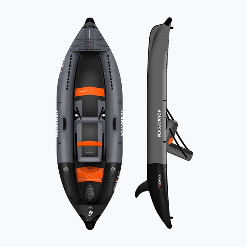 Надувна байдарка на 1 особу AQUADESIGN Koloa X'Perience 1 305 см чорний/сірий