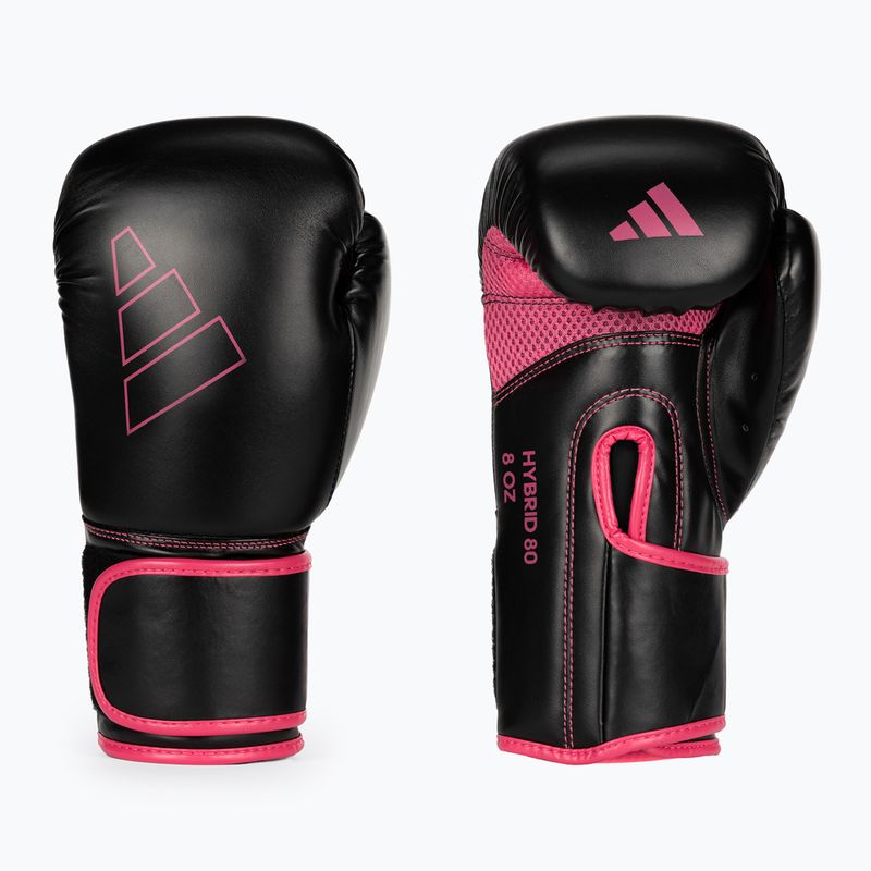 Рукавиці воксерські adidas Hybrid 80 чорно-рожеві ADIH80
