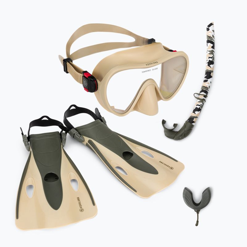 Набір для снорклінгу Aqualung Nabul Set beige/dark green