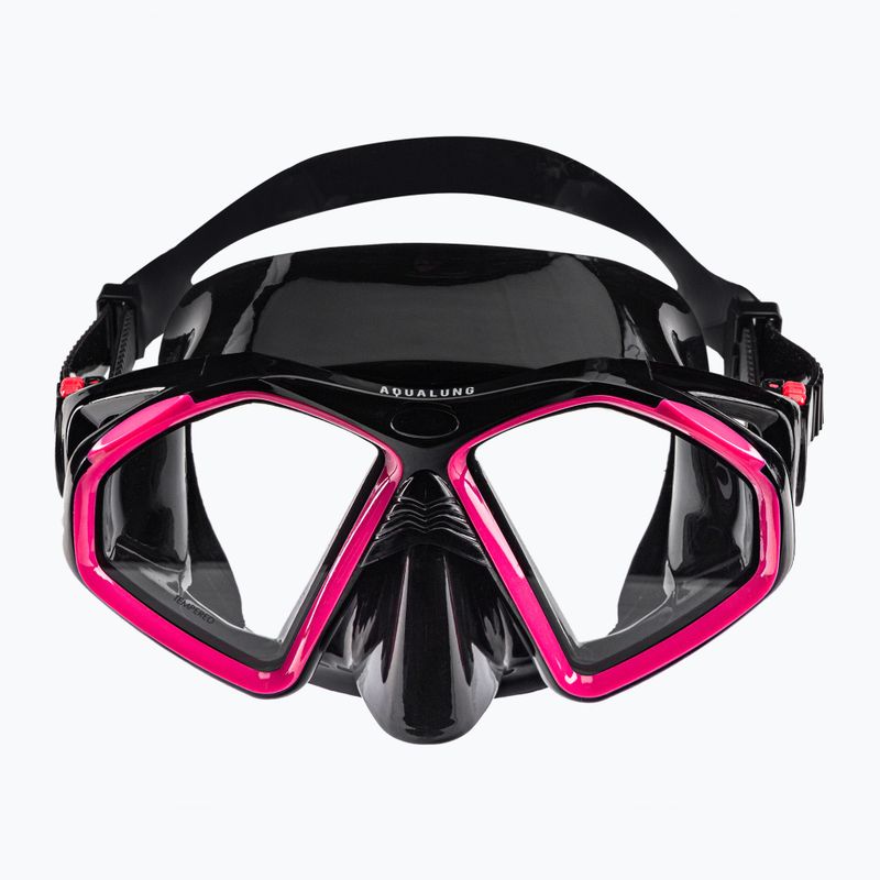 Маска для снорклінгу Aqualung Hawkeye black/pink 2