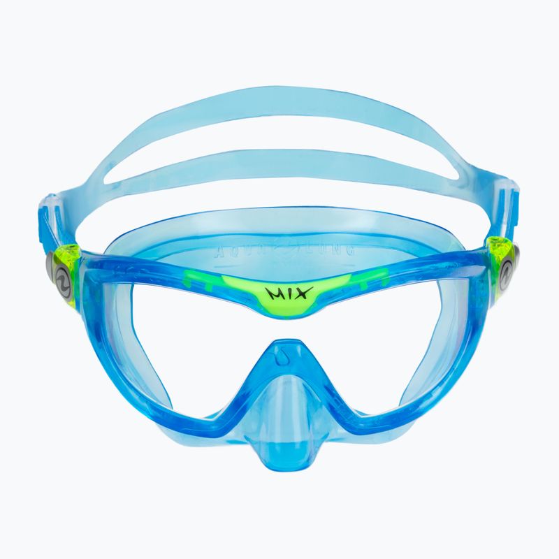 Маска для снорклінгу дитяча Aqualung Mix light blue/bright green 2